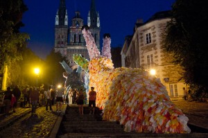 Recycled bags make beautiful slug art